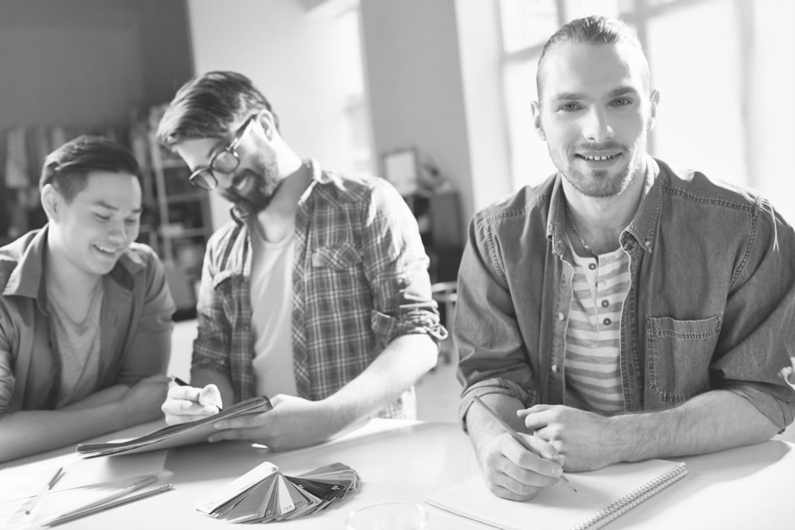 Team collaboration in modern office
